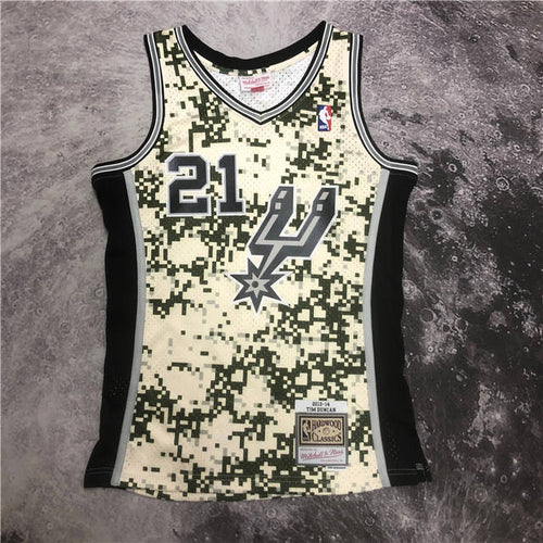 Spurs #21 Tim Duncan Camo Mitchell & Ness